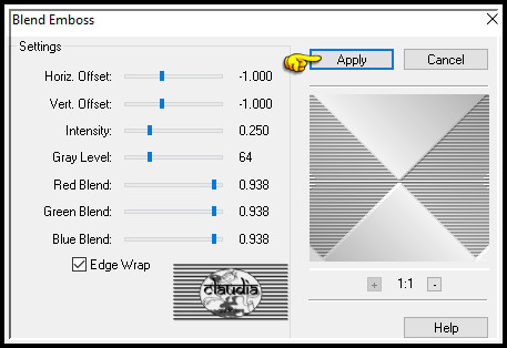 Effecten - Insteekfilters - FM Tile Tools - Blend Emboss