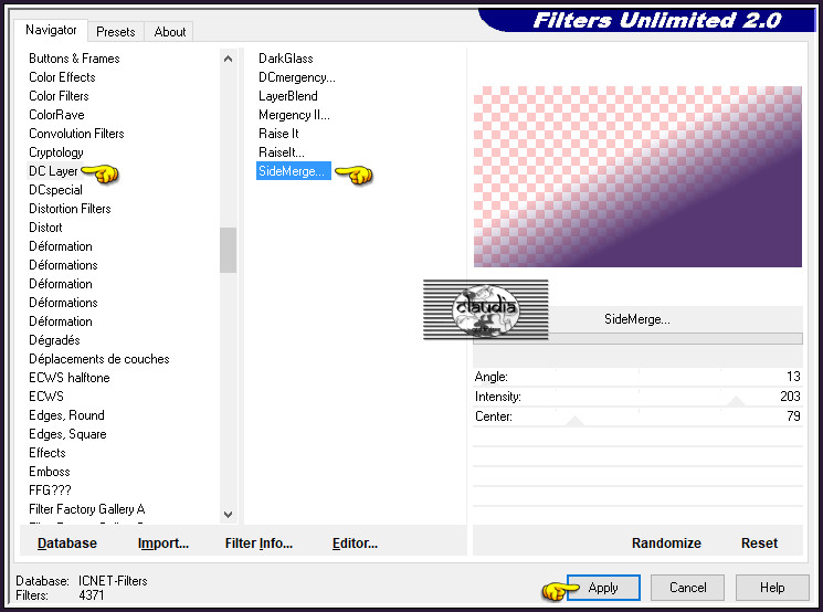 Effecten - Insteekfilters - <I.C.NET Software> - Filters Unlimited 2.0 - DC Layer - SideMerge 