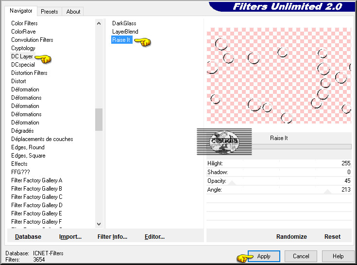 Effecten - Insteekfilters - <I.C.NET Software> - Filters Unlimited 2.0 - DC Layer - Raise It