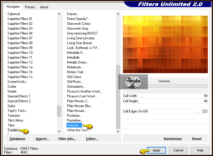 Effecten - Insteekfilters - <I.C.NET Software> - Filters Unlimited 2.0 - Toadies - Weaver... :