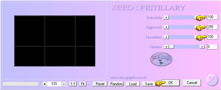 Instellingen filter Xero - Fritillary