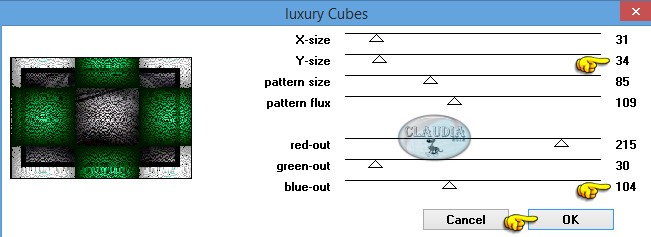 Instellingen filter Kang 2 - Luxury Cubes