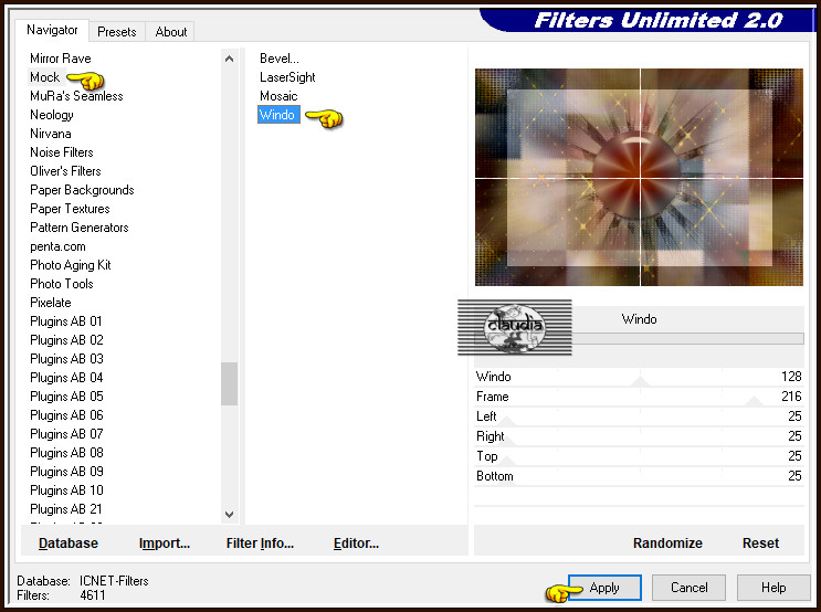 Effecten - Insteekfilters - <I.C.NET Software> - Filters Unlimited 2.0 - Mock - Windo :