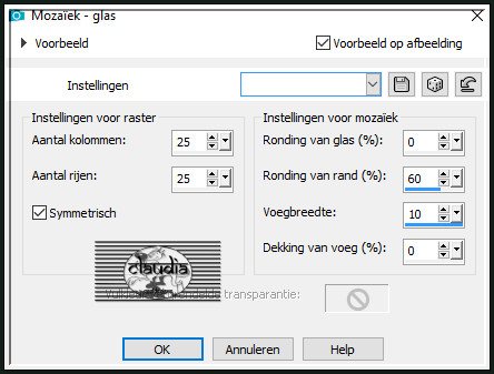 Effecten - Textuureffecten - Mozaïek - glas