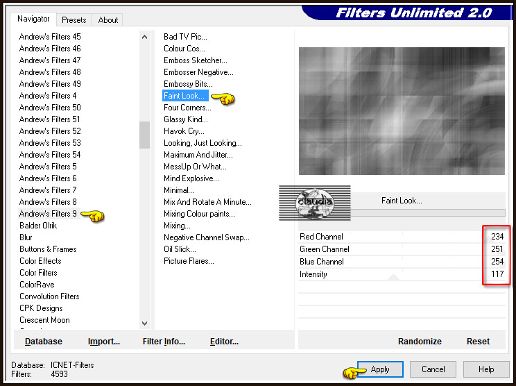 Effecten - Insteekfilters - <I.C.NET Software> - Filters Unlimited 2.0 - Andrew's Filters 9 - Faint Look