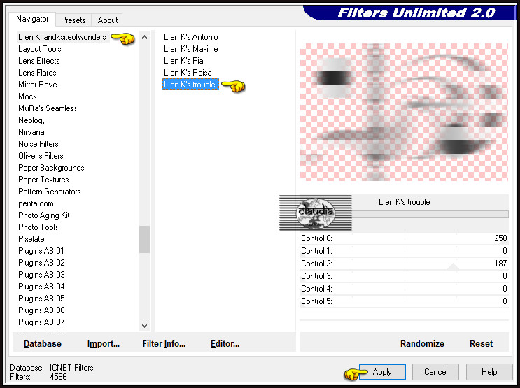 Effecten - Insteekfilters - <I.C.NET Software> - Filters Unlimited 2.0 - L en K landksiteofwonders - L en K's trouble