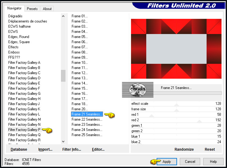 Effecten - Insteekfilters - <I.C.NET Software> - Filters Unlimited 2.0 - Filter Factory Gallery P - Frame 21 Seamless