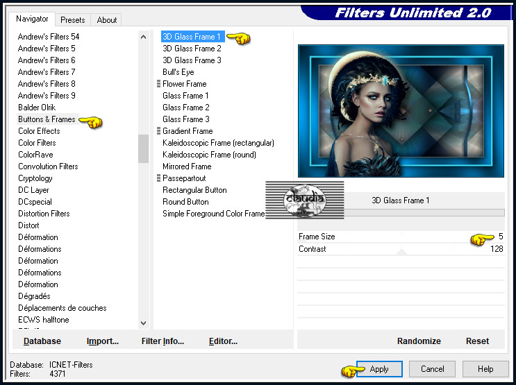 Effecten - Insteekfilters - <I.C.NET Software> - Filters Unlimited 2.0 - Buttons & Frames - 3D Glass Frame 1