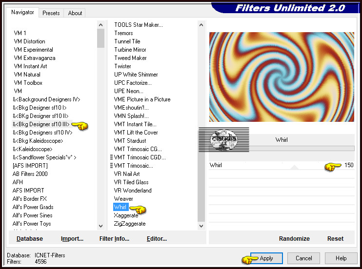 Effecten - Insteekfilters - <I.C.NET Software> - Filters Unlimited 2.0 - &<Bkg Designer sf10 III> - Whirl