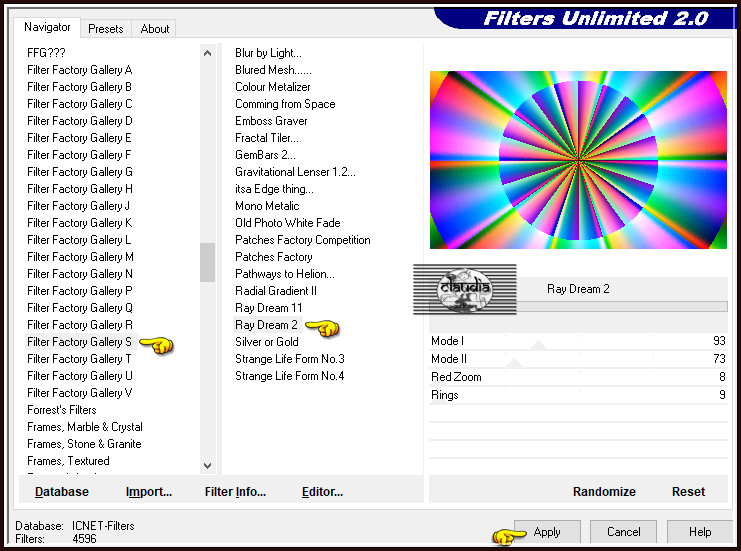 Effecten - Insteekfilters - <I.C.NET Software> - Filters Unlimited 2.0 - Filter Factory Gallery S - Ray Dream 2