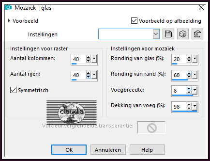 Effecten - Textuureffecten - Mozaïek - glas 