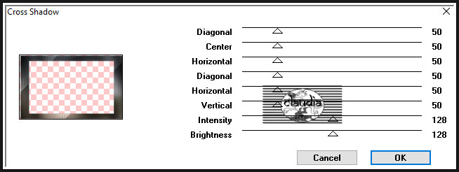 Effecten - Insteekfilters - Graphics Plus - Cross Shadow