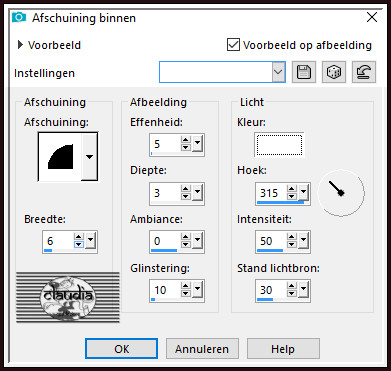 Effecten - 3D-Effecten - Afschuining binnen