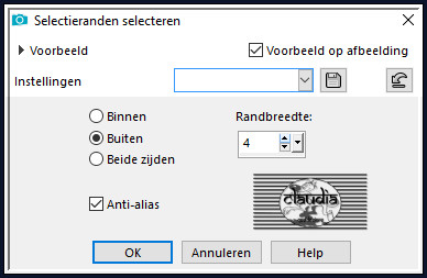 Selecties - Wijzigen - Selectieranden selecteren 