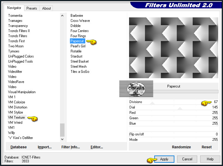 Effecten - Insteekfilters - <I.C.NET Software> - Filters Unlimited 2.0 - VM Texture - Papercut