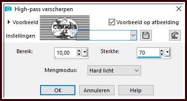 Aanpassen - Scherpte - High-pass verscherpen