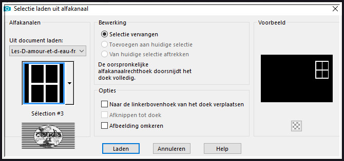 Selecties - Selectie laden/opslaan - Selectie laden uit alfakanaal : Sélection #3