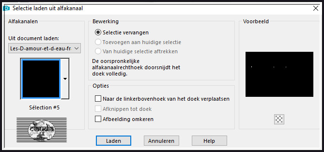 Selecties - Selectie laden/opslaan - Selectie laden uit alfakanaal : Sélection #5