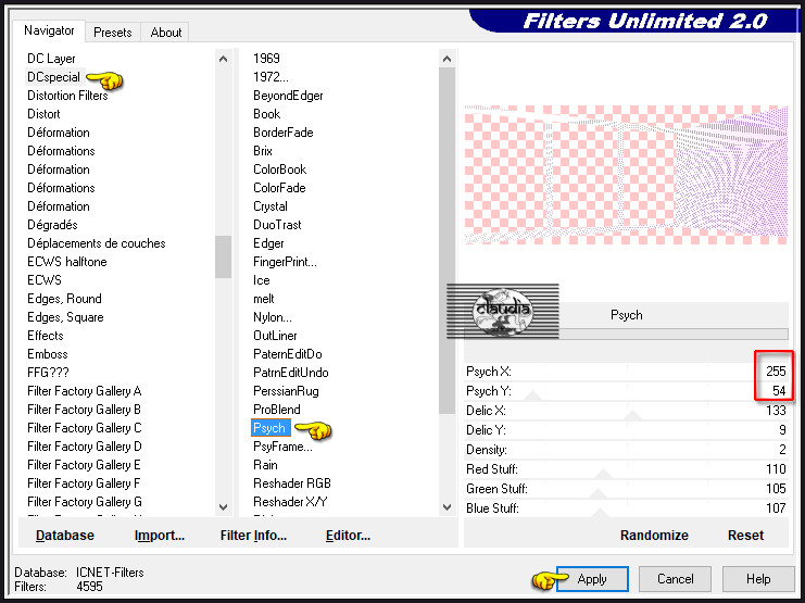 Effecten - Insteekfilters - <I.C.NET Software> - Filters Unlimited 2.0 - DCspecial - Psych