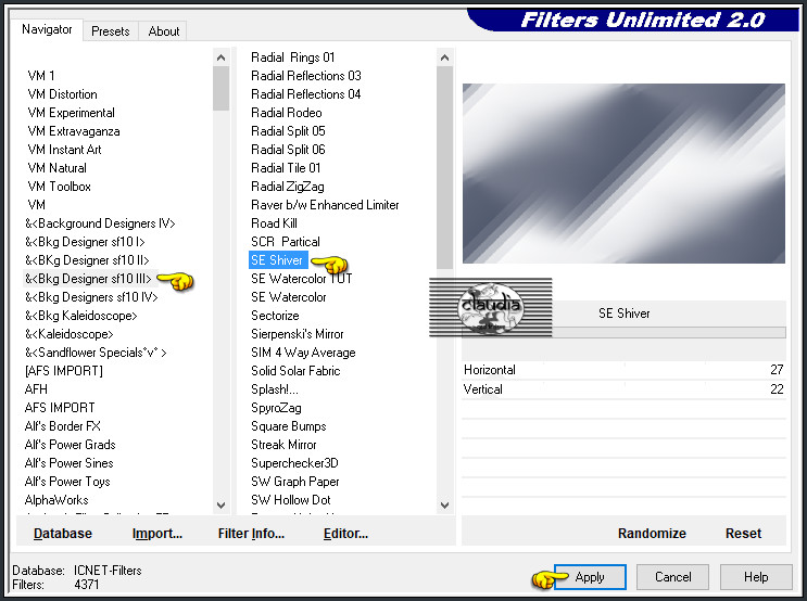 Effecten - Insteekfilters - <I.C.NET Software> - Filters Unlimited 2.0 -&<BKg Designer sf10 III> - SE Shiver