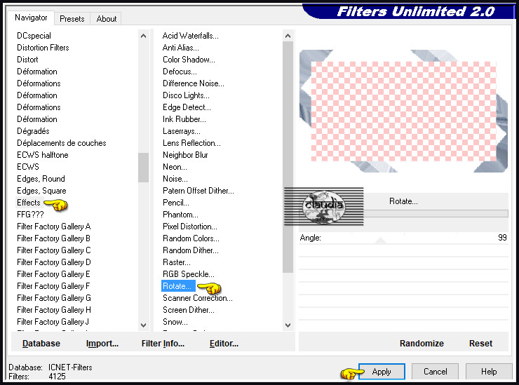 Effecten - Insteekfilters - <I.C.NET Software> - Filters Unlimited 2.0 - Effects - Rotate