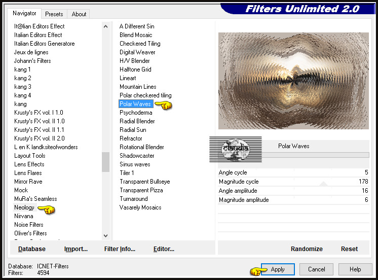 Effecten - Insteekfilters - <I.C.NET Software> - Filters Unlimited 2.0 - Neology - Polar Waves