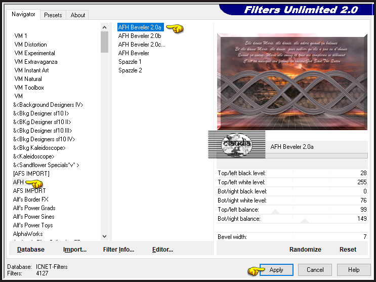 Effecten - Insteekfilters - <I.C.NET Software> - Filters Unlimited 2.0 - AFH - AFH Beveler 2.0a