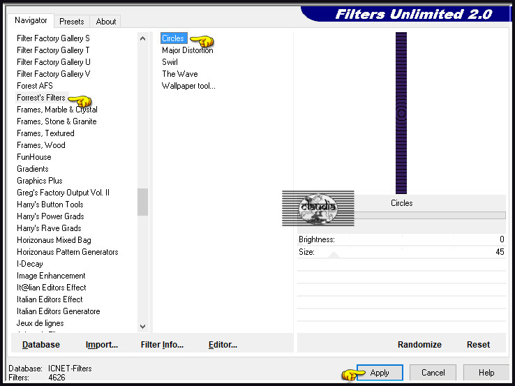 Effecten - Insteekfilters - <I.C.NET Software> - Filters Unlimited 2.0 - Forrest's Filters - Circles :