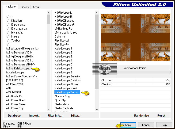 Effecten - Insteekfilters - <I.C.NET Software> - Filters Unlimited 2.0 - &<BKg Kaleidoscope> - Kaleidoscope Persian