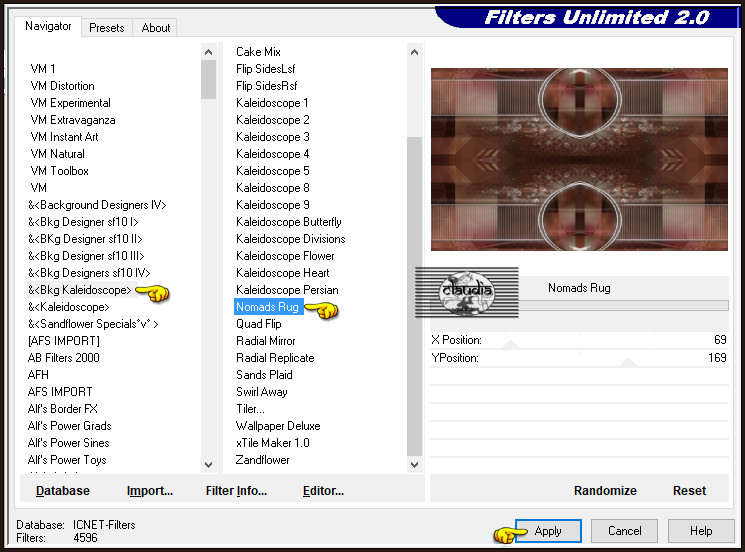 Effecten - Insteekfilters - <I.C.NET Software> - Filters Unlimited 2.0 - &<BKg Kaleidoscope> - Nomads Rug