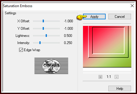 Effecten - Insteekfilters - FM Tile Tools - Saturation Emboss