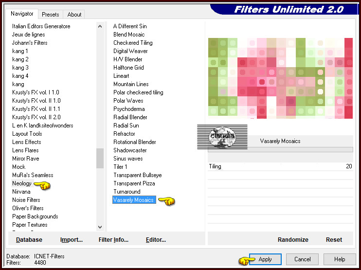 Effecten - Insteekfilters - <I.C.NET Software> - Filters Unlimited 2.0 - Neology - Vasarely Mosaics