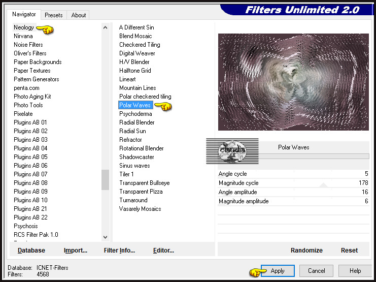 Effecten - Insteekfilters - <I.C.NET Software> - Filters Unlimited 2.0 - Neology - Polar Waves