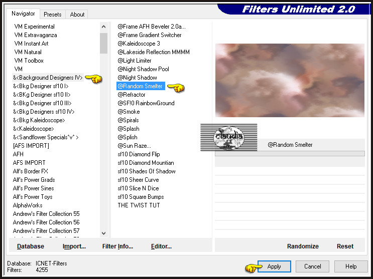 Effecten - Insteekfilters - <I.C.NET Software> - Filters Unlimited 2.0 -&<Background Designers IV> @Random Smelter