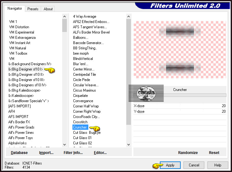 Effecten - Insteekfilters - <I.C.NET Software> - Filters Unlimited 2.0 - &<Bkg Designer sf10 I> - Cruncher