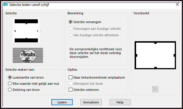 Selecties - Selectie laden/opslaan - Selectie laden vanaf schijf : Selection1_Animabelle