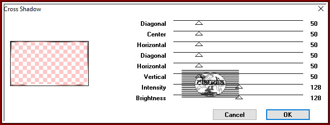 Effecten - Insteekfilters - Graphics Plus - Cross Shadow 