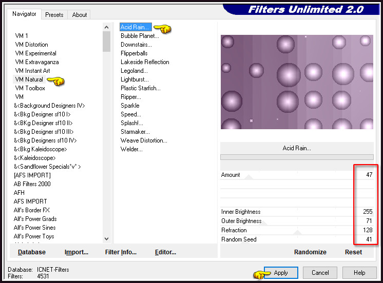 Effecten - Insteekfilters - <I.C.NET Software> - Filters Unlimited 2.0 - VM Natural - Acid Rain