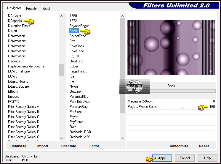 Effecten - Insteekfilters - <I.C.NET Software> - Filters Unlimited 2.0 - DCspecial - Book