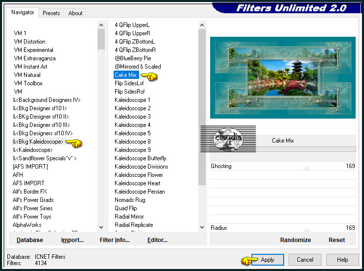 Effecten - Insteekfilters - <I.C.NET Software> - Filters Unlimited 2.0 - &<Bkg Kaleidoscope> - Cake Mix 