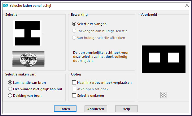 Selecties - Selectie laden/opslaan - Selectie laden vanaf schijf : Sel1_Macha_Animabelle