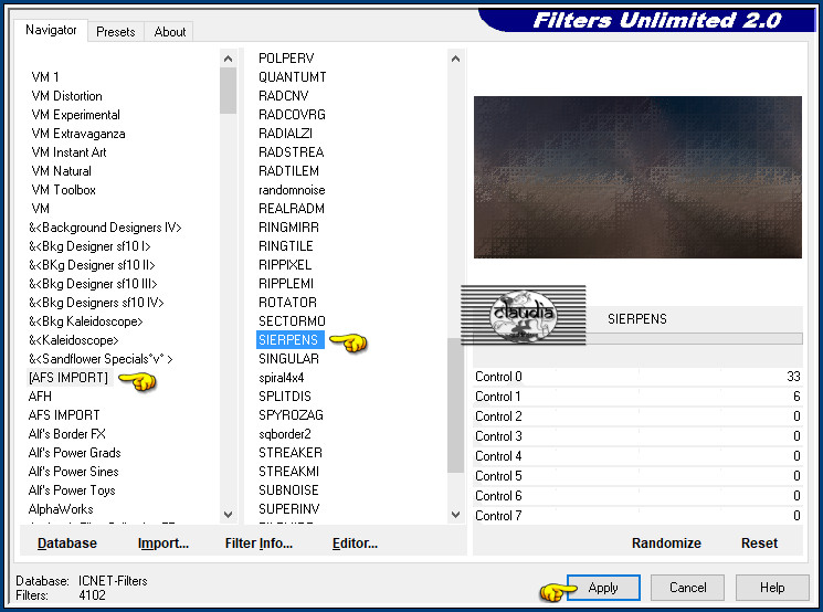 Effecten - Insteekfilters - <I.C.NET Software> - Filters Unlimited 2.0 - [AFS IMPORT] - SIERPENS