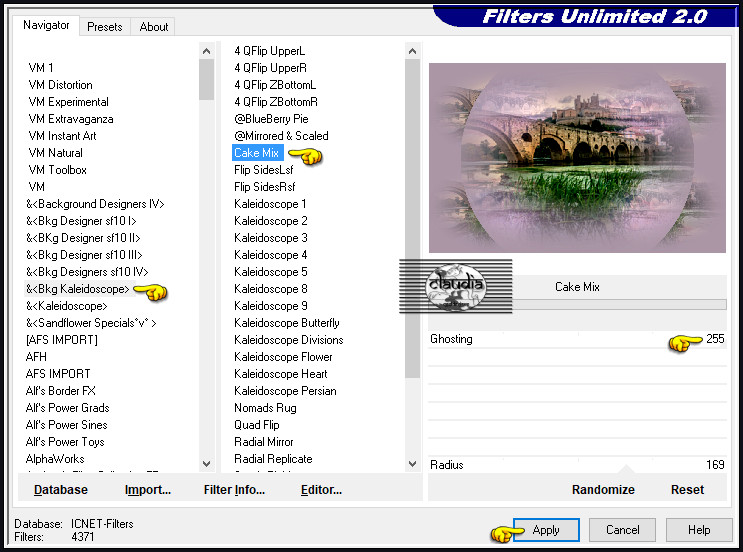Effecten - Insteekfilters - <I.C.NET Software> - Filters Unlimited 2.0 - &<BKg Kaleidoscope> - Cake Mix 