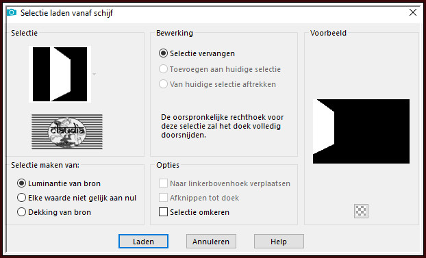 Selecties - Selectie laden/opslaan - Selectie laden vanaf schijf : miroir5_animabelle