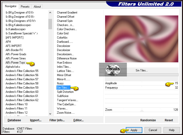 Effecten - Insteekfilters - <I.C.NET Software> - Filters Unlimited 2.0 - Alf's Power Toys - Sin Tiles