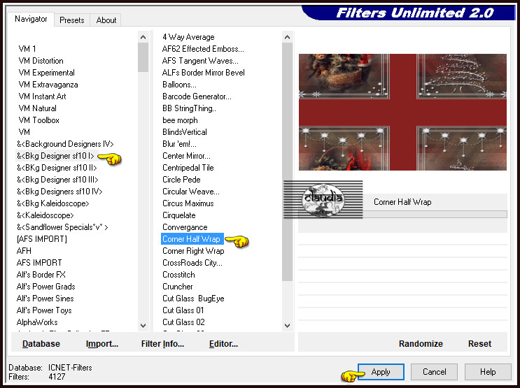 Effecten - Insteekfilters - <I.C.NET Software> - Filters Unlimited 2.0 - &<Bkg Designer sf10 I> - Corner Half Wrap