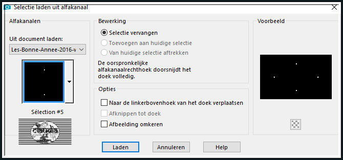 Selecties - Selectie laden/opslaan - Selectie laden uit alfakanaal : Sélection #5