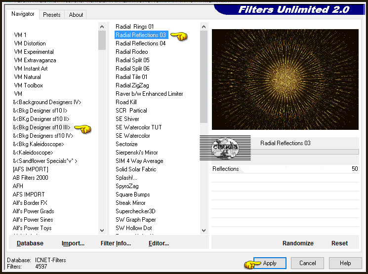 Effecten - Insteekfilters - <I.C.NET Software> - Filters Unlimited 2.0 - &<Bkg Designer sf10 III> - Radial Reflections 03