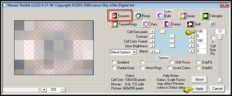 Effecten - Insteekfilters - LOtis Filters - Mosaic Toolkit v2.022