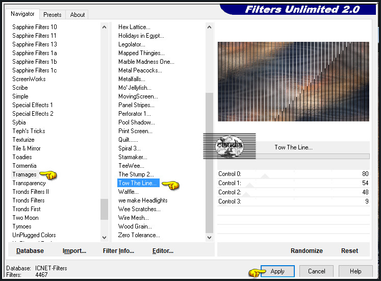 Effecten - Insteekfilters - <I.C.NET Software> - Filters Unlimited 2.0 - Tramages - Tow The Line 